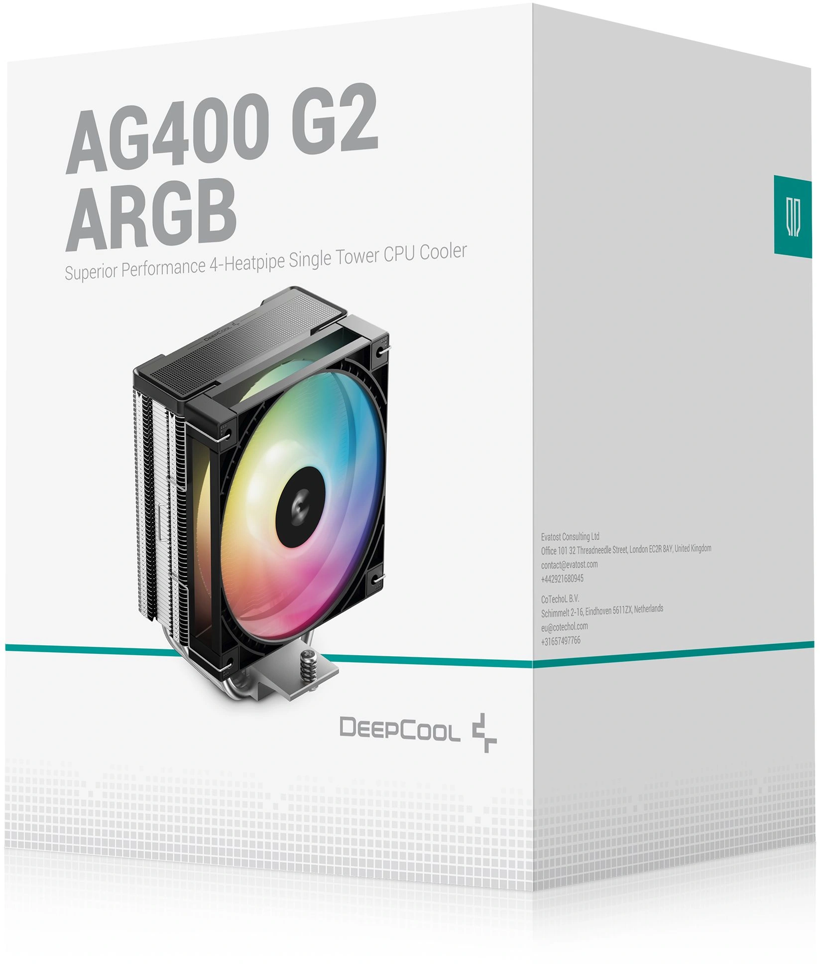 Устройство охлаждения(кулер) Deepcool AG400 G2 ARGB Soc-AM5/AM4/1200/1700/1851 серебристый/черный 4-pin 30.93dB Al+Cu 230W 641gr Ret (R-AG400-BKAMMG2-G) — миниатюра 9