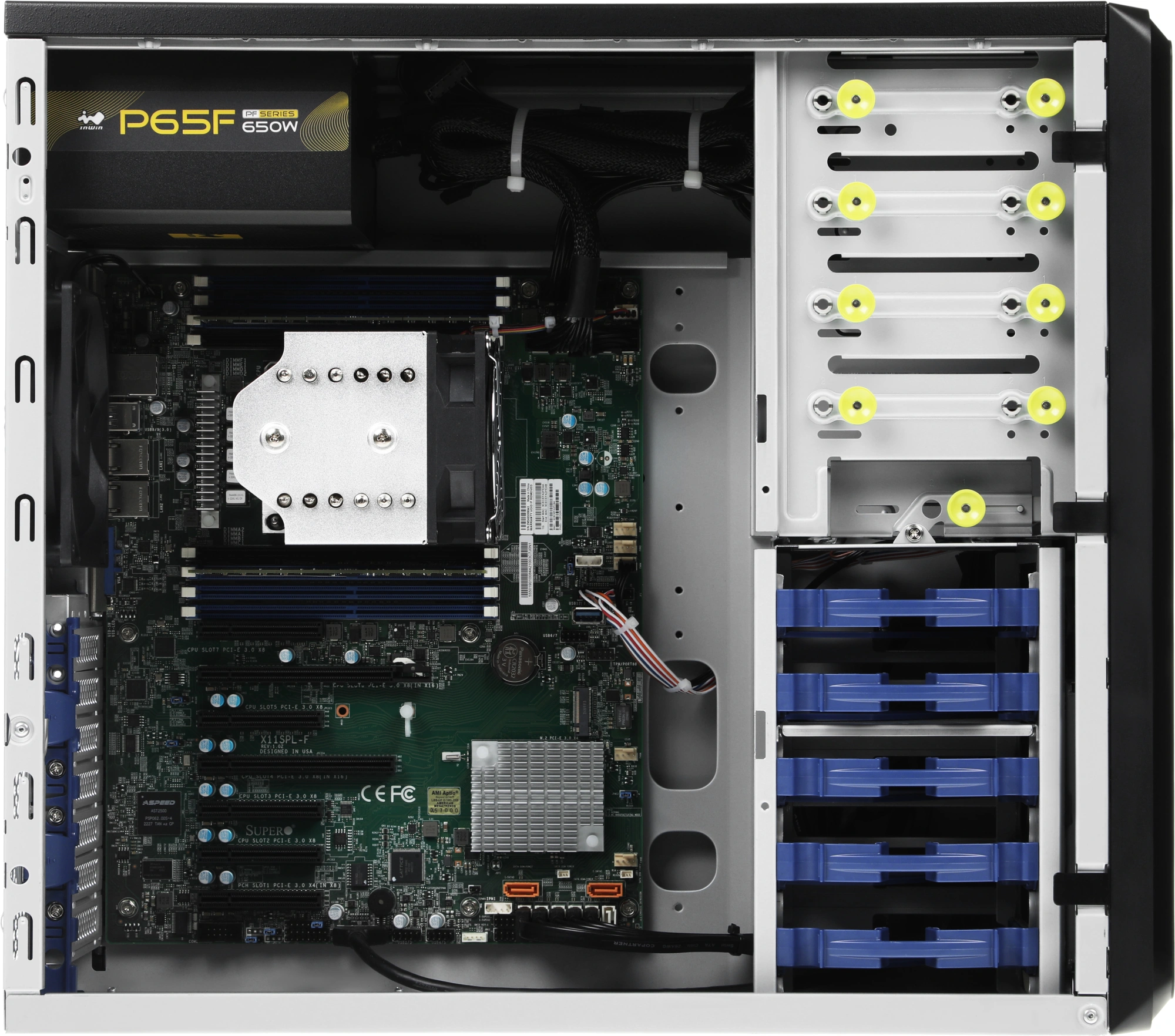 Сервер IRU Rock w9105p 1x6234 2x16Gb 1x500Gb SSD С621 AST2500 2xGigEth 1x650W w/o OS (2184299) — миниатюра 8