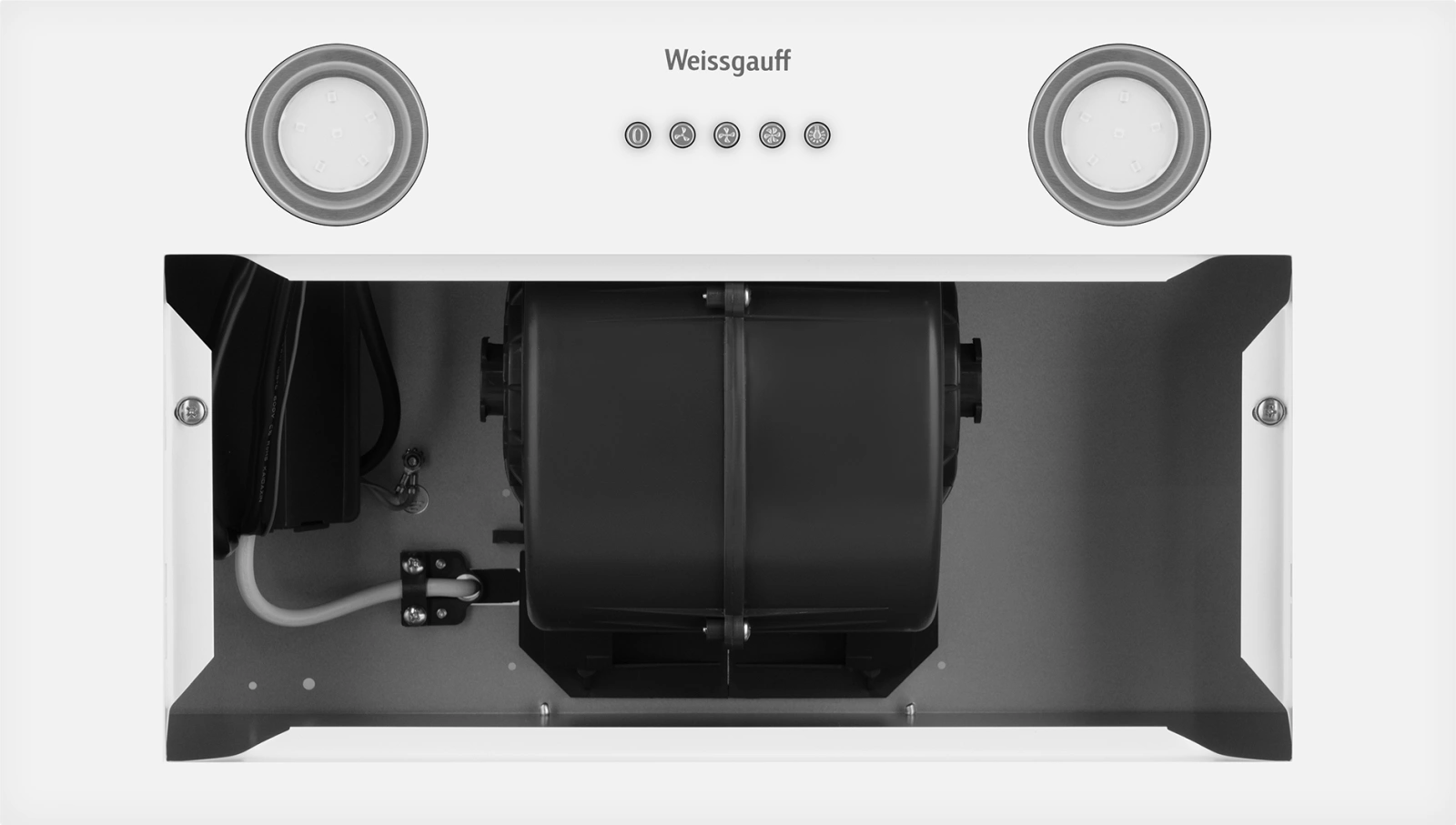 Вытяжка встраиваемая Weissgauff Box 600 PB WH белый управление: кнопочное (1 мотор) — миниатюра 5