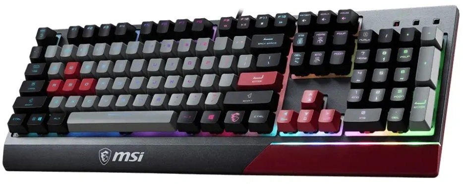 Клавиатура MSI GK30 Infrared черный/красный USB Multimedia for gamer LED (подставка для запястий) (S11-04RUF01-CLA) кабель 1.8м — миниатюра 2