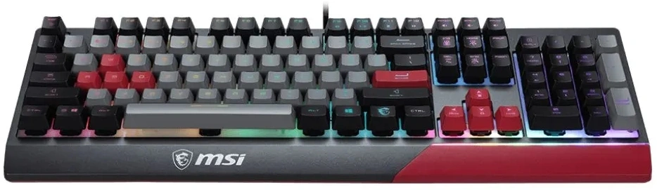 Клавиатура MSI GK30 Infrared черный/красный USB Multimedia for gamer LED (подставка для запястий) (S11-04RUF01-CLA) кабель 1.8м — миниатюра 4