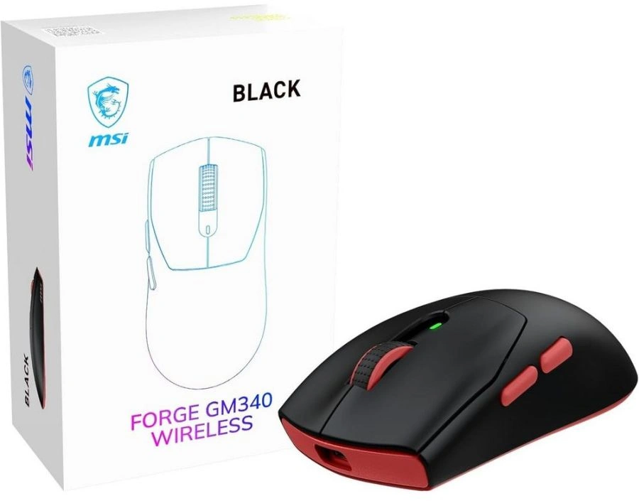 Мышь MSI Forge GM340 W черный оптическая 12000dpi беспров. BT/Radio USB 5but (S12-4301730-HH9) — миниатюра 10