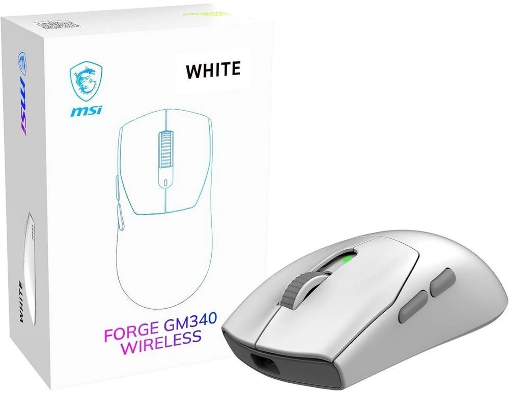 Мышь MSI Forge GM340 белый оптическая 12000dpi беспров. BT/Radio USB 5but (S12-4301750-HH9) — миниатюра 11
