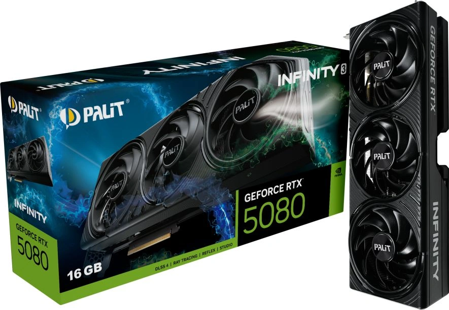 Видеокарта Palit PCI-E 5.0 PA-RTX5080 INFINITY 3 NVIDIA GeForce RTX 5080 16Gb 256bit GDDR7 2295/30000 HDMIx1 DPx3 HDCP Ret — миниатюра 10