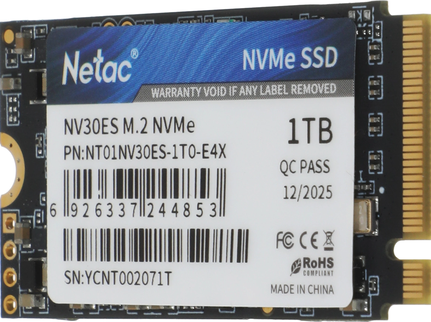 Накопитель SSD Netac PCIe 3.0 x4 1TB NT01NV30ES-1T0-E4X NV30ES M.2 2242 — миниатюра 4