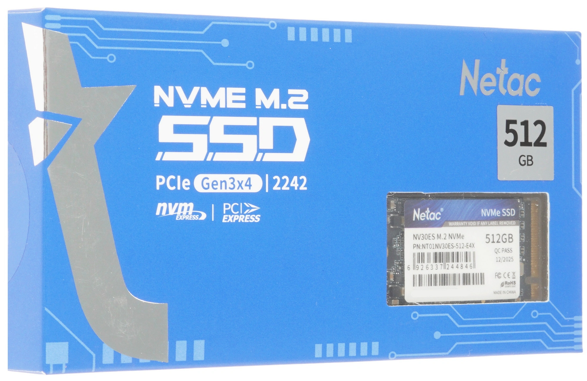 Накопитель SSD Netac PCIe 3.0 x4 512GB NT01NV30ES-512-E4X NV30ES M.2 2242 — миниатюра 7