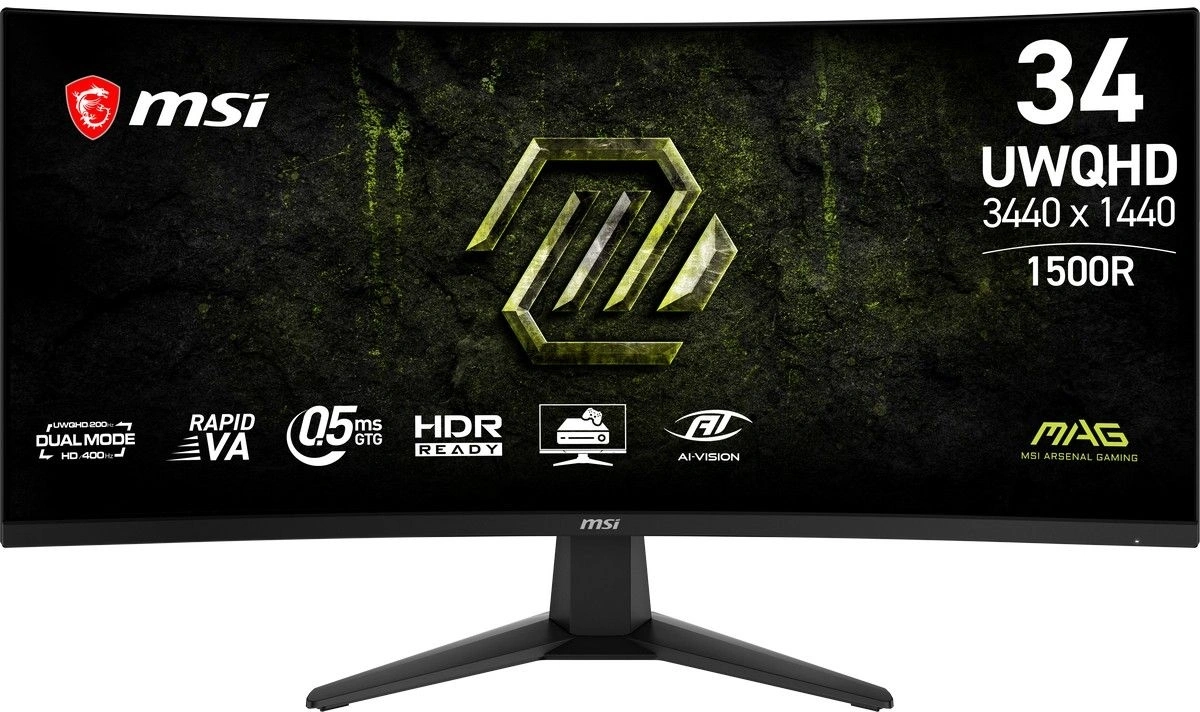 Монитор MSI 34" Mag 346CQDF E20 черный VA LED 21:9 HDMI матовая 300cd 178гр/178гр 3440x1440 200Hz DP 2K 6.37кг — миниатюра 2