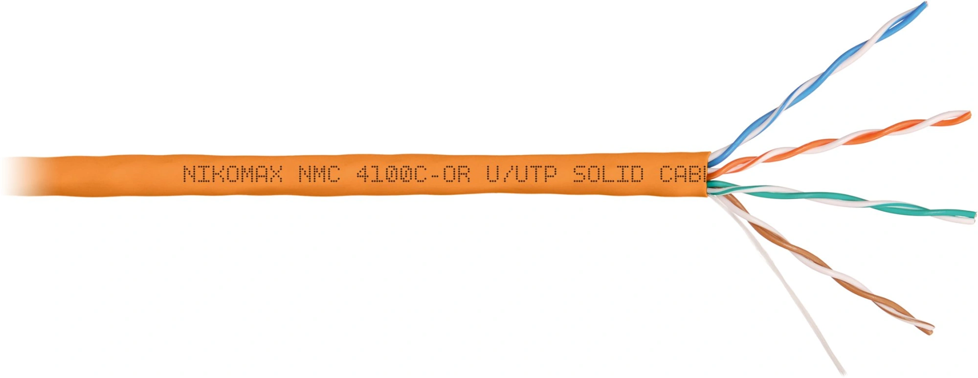 Кабель информационный Nikomax NMC 4100C-OR кат.5E U/UTP 4 пары нг(А)-HF внутренний 305м оранжевый — фото 1