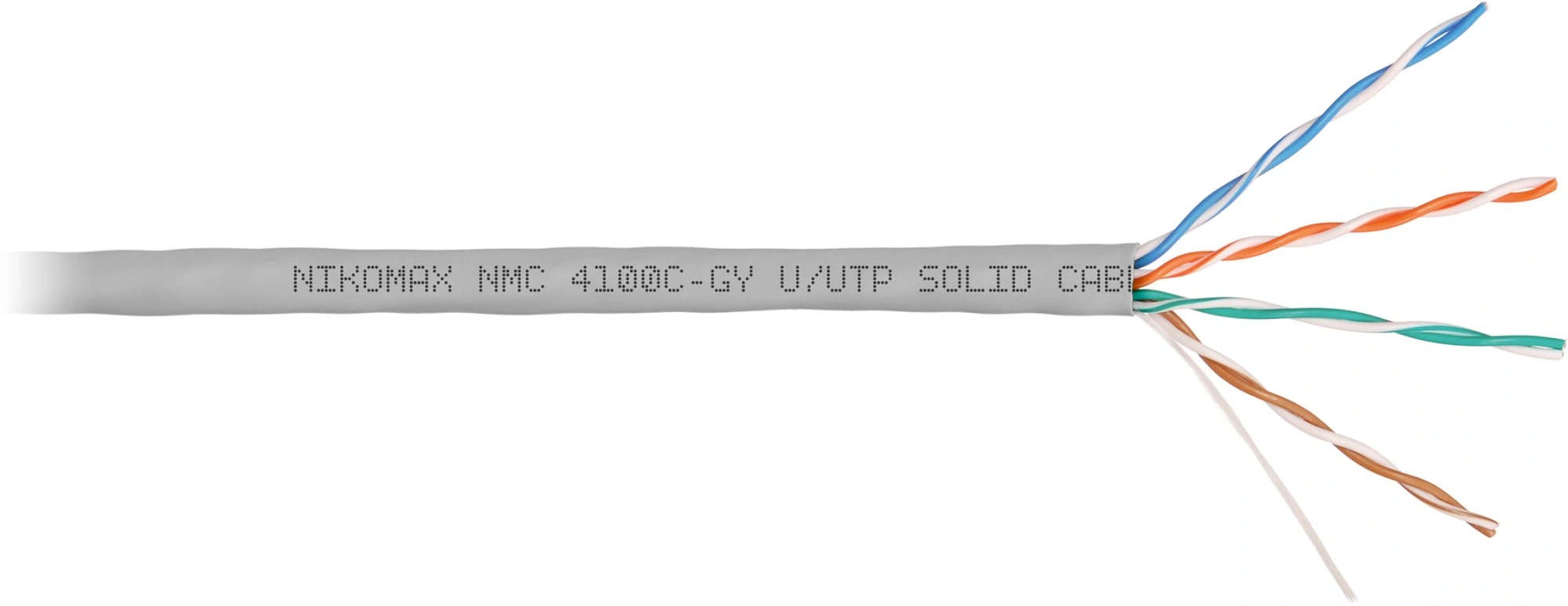 Кабель информационный Nikomax NMC 4100C-GY кат.5E U/UTP 4 пары нг(А)-HF внутренний 305м серый — фото 1