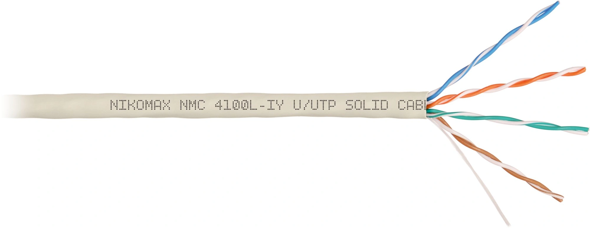 Кабель информационный Nikomax NMC 4100L-IY кат.5E U/UTP 4 пары нг(А)-LSLTx внутренний 305м светло-серый — фото 1