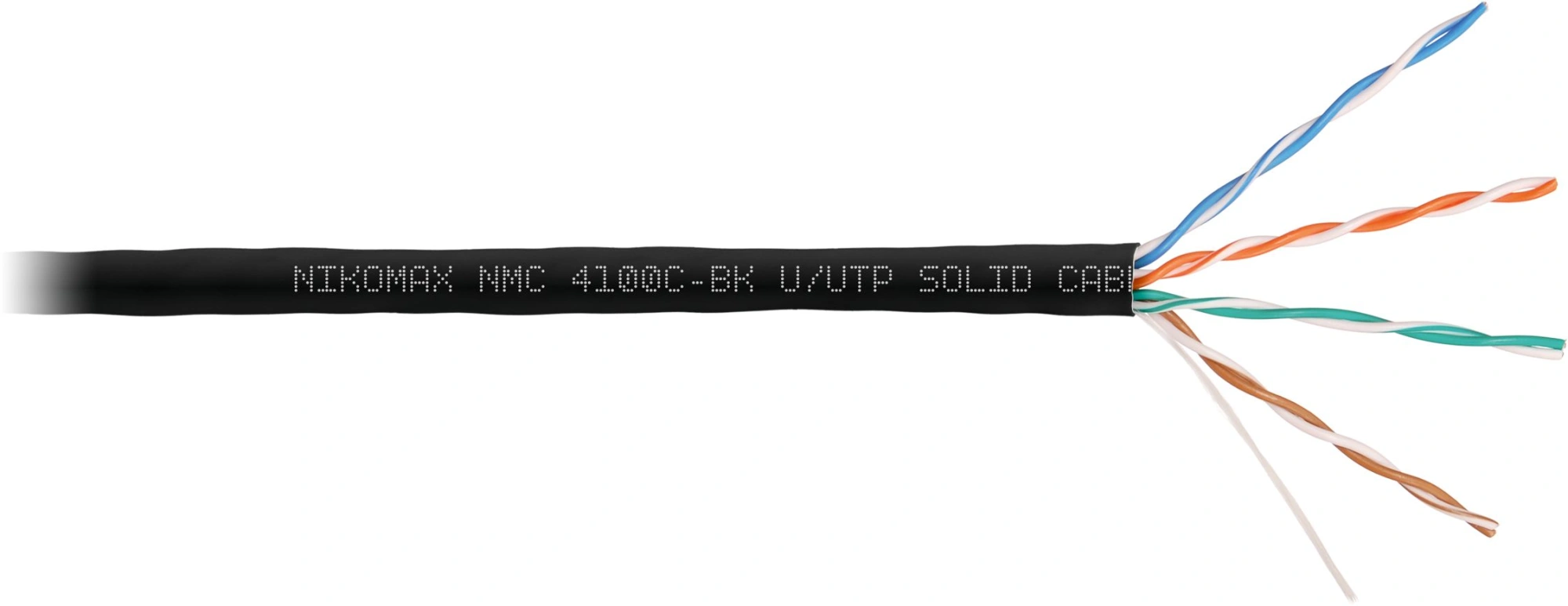 Кабель информационный Nikomax NMC 4100C-BK кат.5E U/UTP 4 пары нг(А)-HF внутренний 305м черный — фото 1