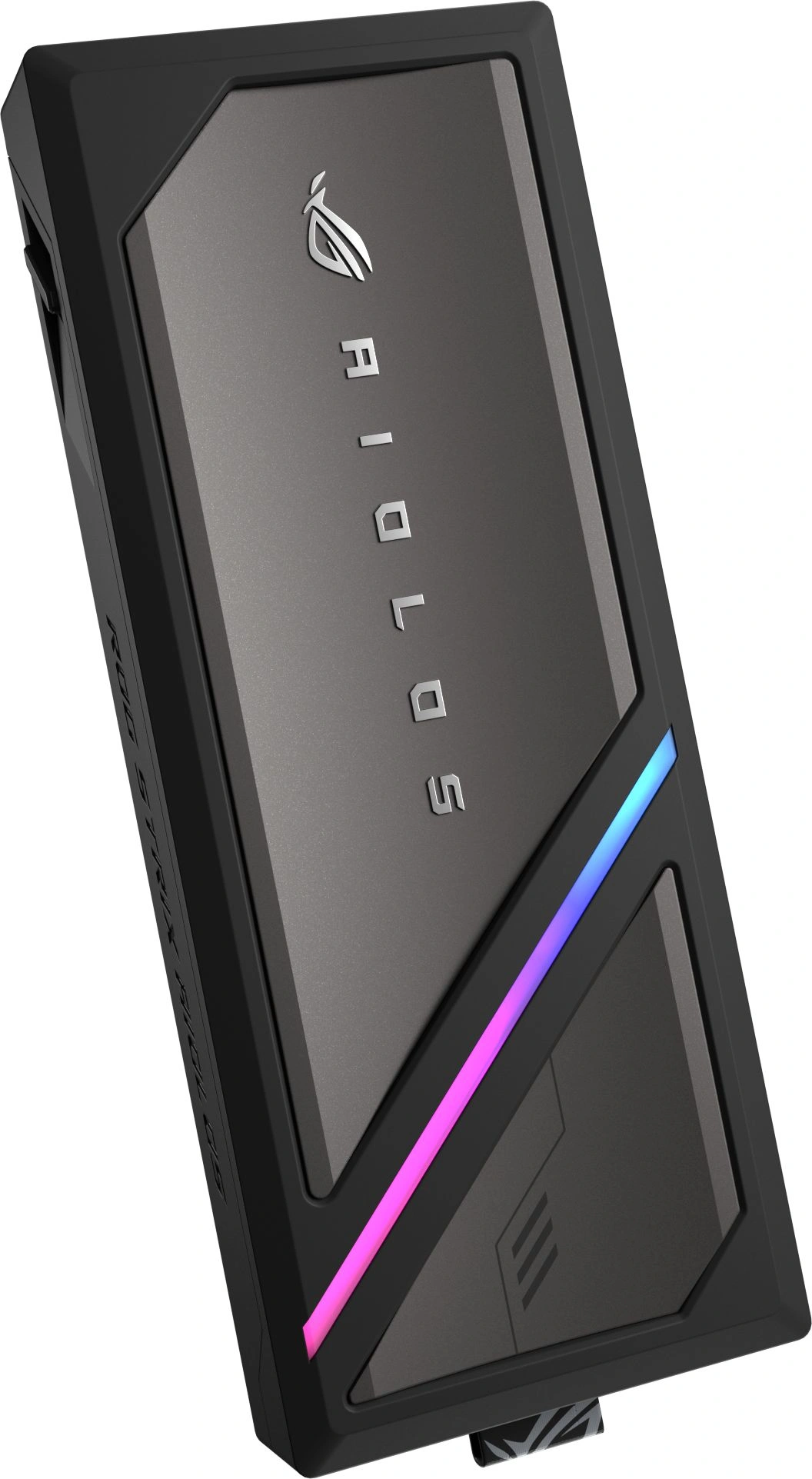 Внешний корпус SSD Asus ROG STRIX AIOLOS NVMe/SATA алюминий черный M2 2280 — миниатюра 3