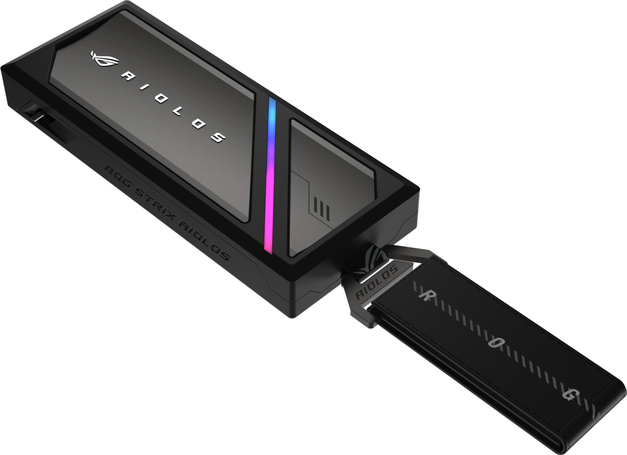 Внешний корпус SSD Asus ROG STRIX AIOLOS NVMe/SATA алюминий черный M2 2280 — миниатюра 7