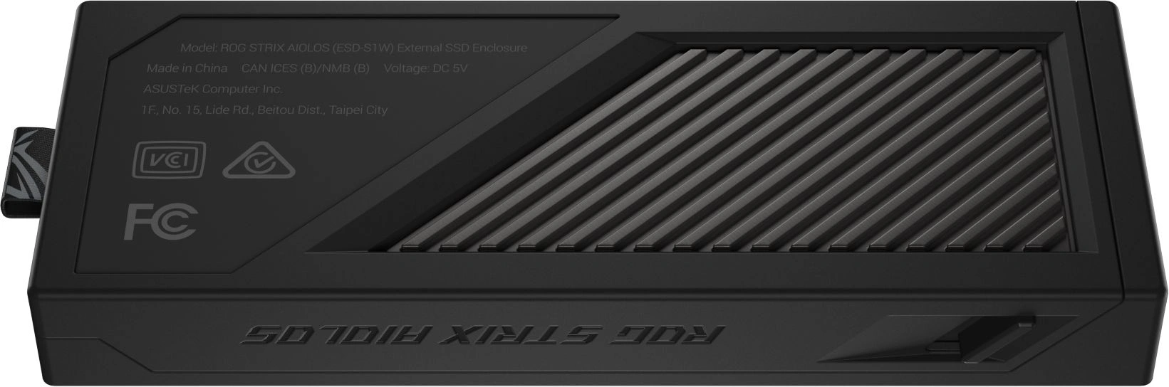 Внешний корпус SSD Asus ROG STRIX AIOLOS NVMe/SATA алюминий черный M2 2280 — миниатюра 10