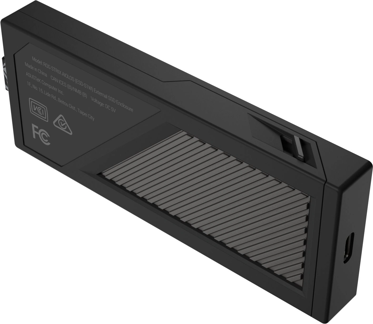 Внешний корпус SSD Asus ROG STRIX AIOLOS NVMe/SATA алюминий черный M2 2280 — миниатюра 11