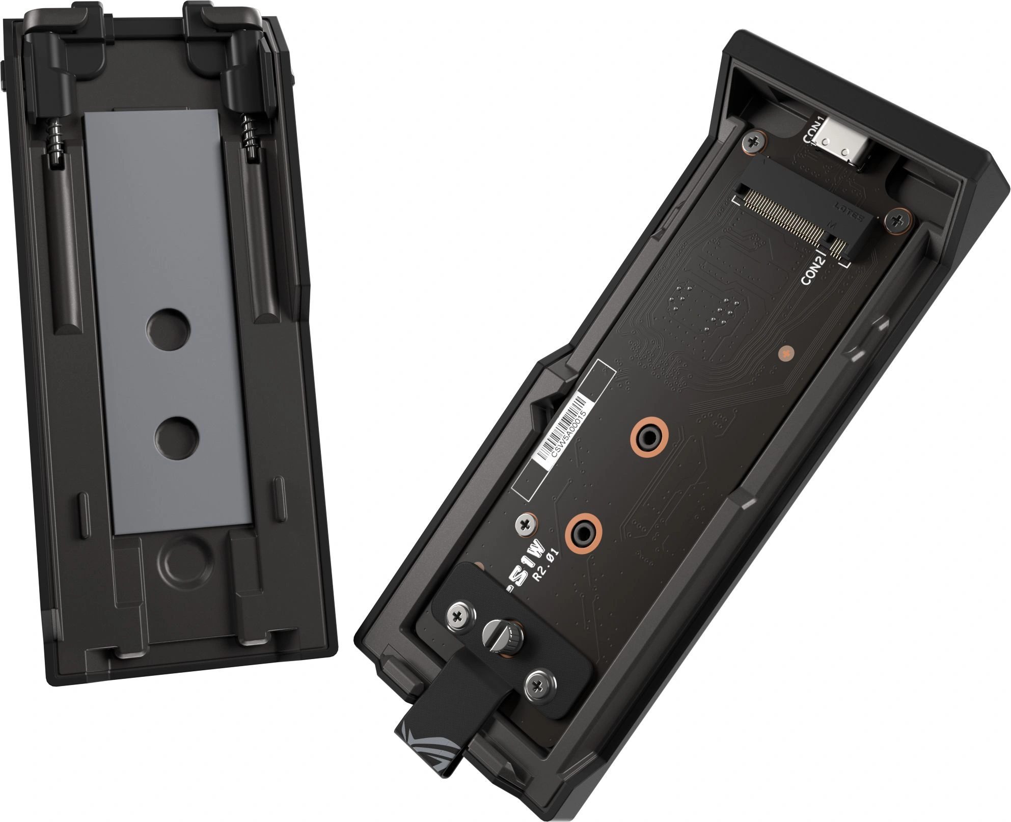 Внешний корпус SSD Asus ROG STRIX AIOLOS NVMe/SATA алюминий черный M2 2280 — миниатюра 14