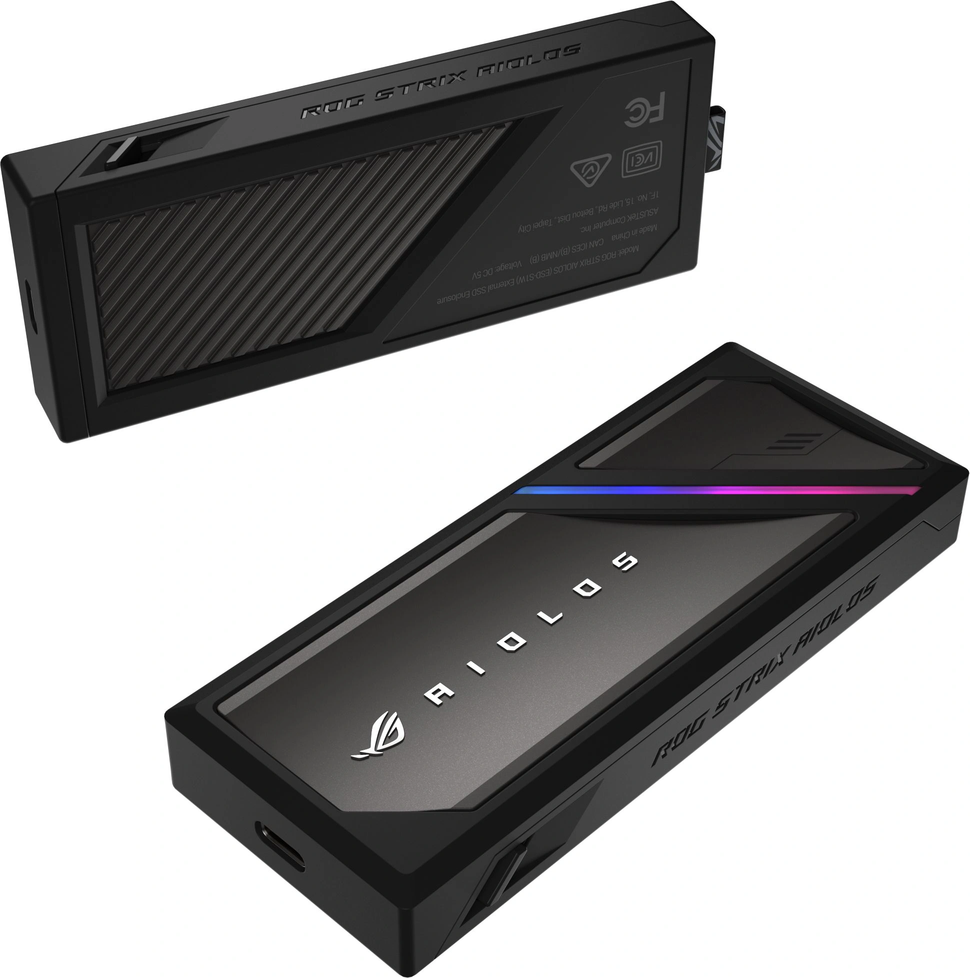 Внешний корпус SSD Asus ROG STRIX AIOLOS NVMe/SATA алюминий черный M2 2280 — миниатюра 19