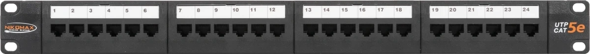 Патч-панель Nikomax NMC-RP24UD2-1U-BK 19" 1U 24xRJ45 кат.5E UTP — фото 1