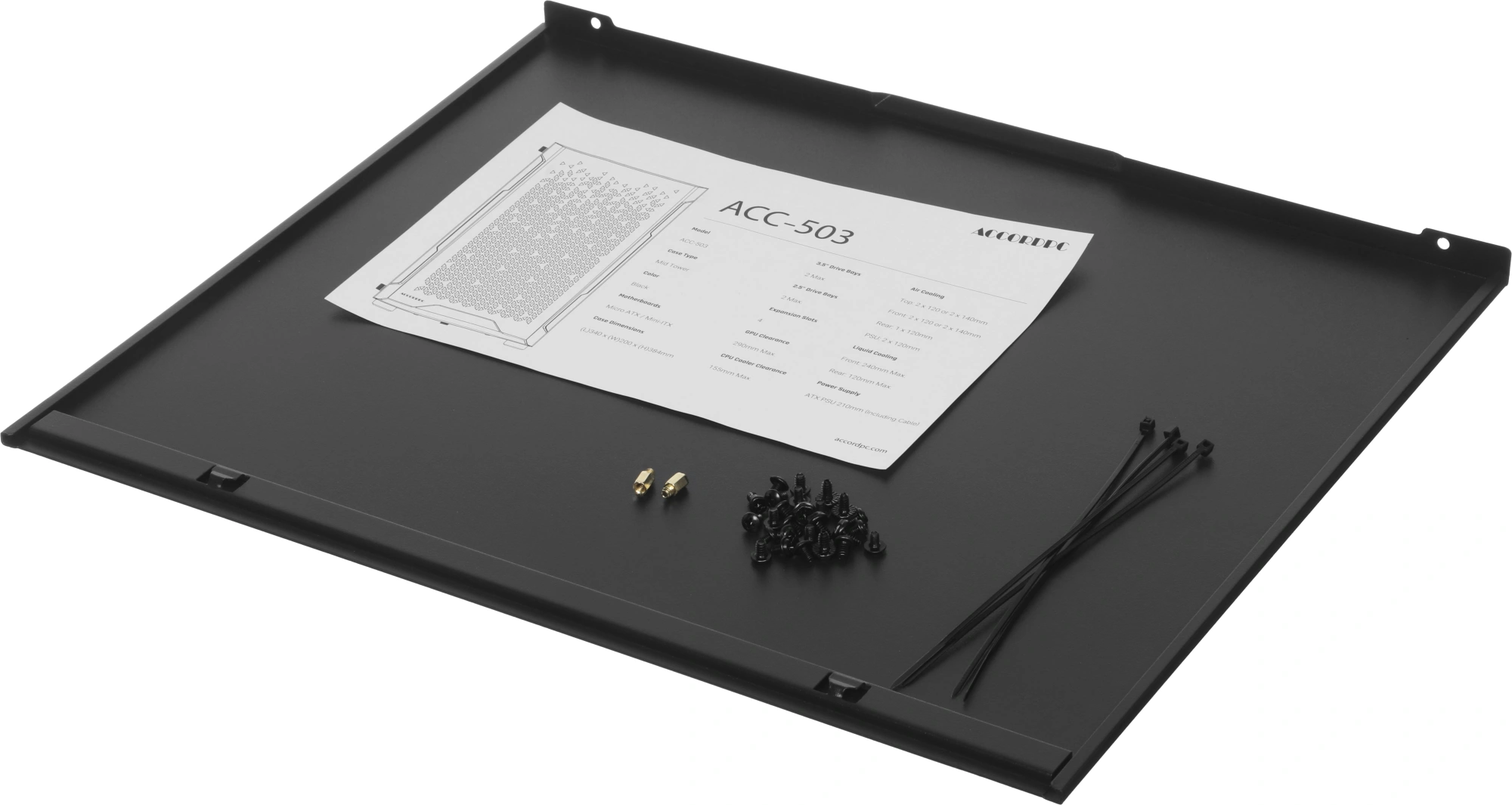 Корпус Accord ACC-503 черный без БП mATX 7x120mm 4x140mm 2xUSB2.0 1xUSB3.0 audio bott PSU — миниатюра 14