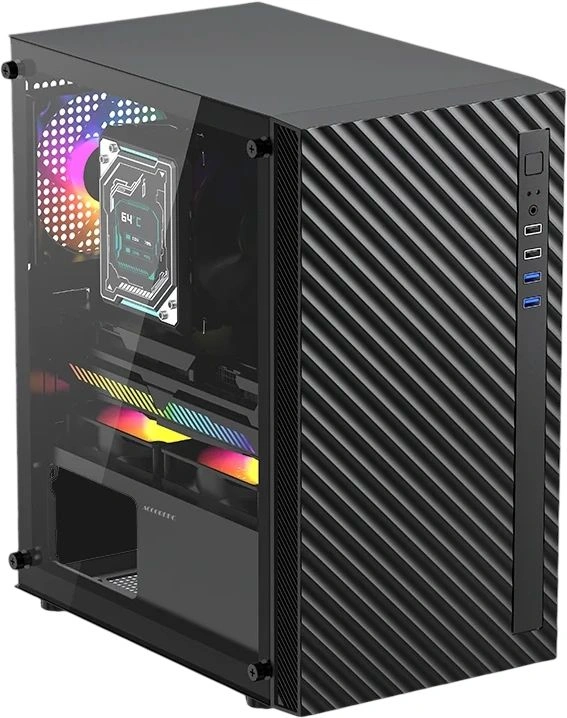 Корпус Accord ACC-508 черный без БП mATX 7x120mm 4x140mm 2xUSB2.0 1xUSB3.0 audio bott PSU — миниатюра 5
