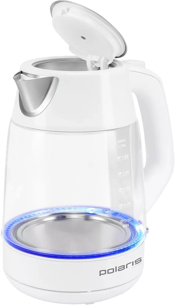 Чайник электрический Polaris PWK 1760CGL 1.7л. 2150Вт белый корпус: стекло/металл — миниатюра 6