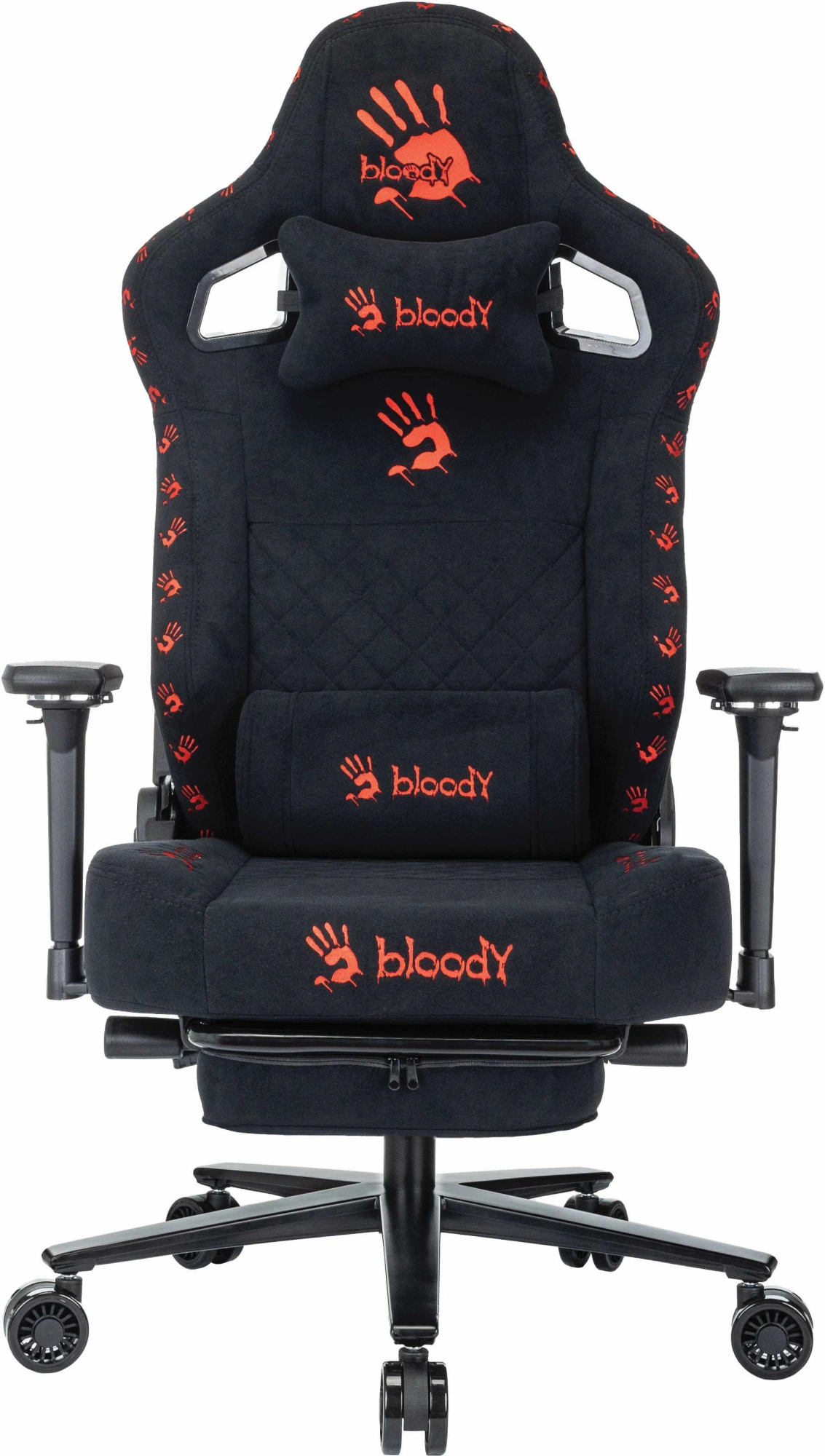 Кресло игровое A4Tech Bloody GC-670 черный искусственная замша с подголов. крестов. металл подст.для ног — миниатюра 2