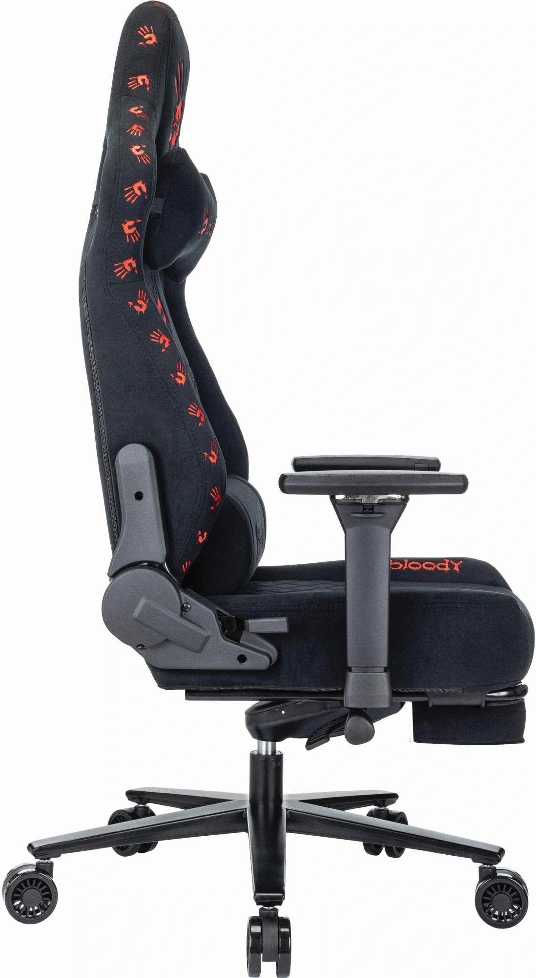Кресло игровое A4Tech Bloody GC-670 черный искусственная замша с подголов. крестов. металл подст.для ног — миниатюра 4