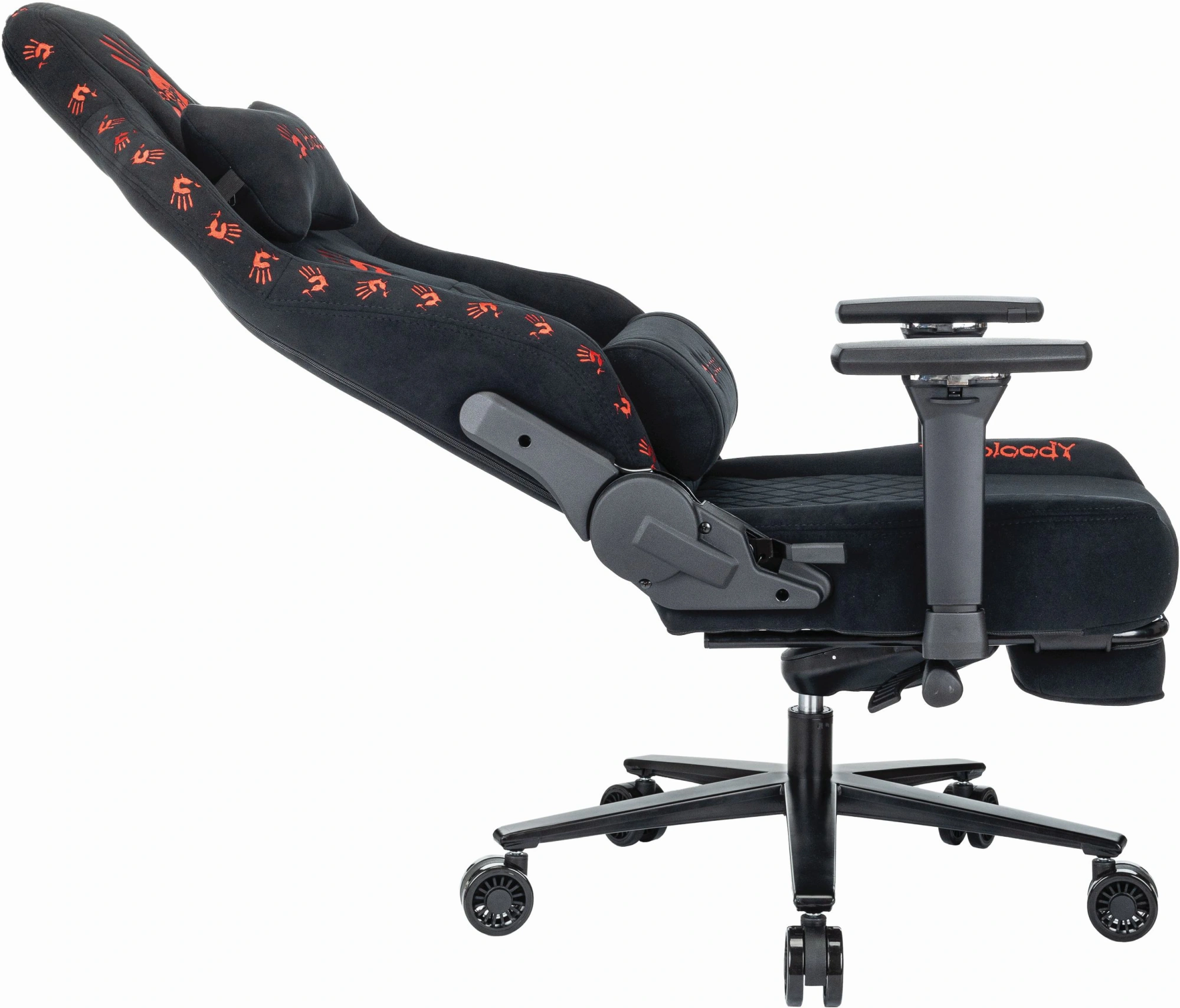 Кресло игровое A4Tech Bloody GC-670 черный искусственная замша с подголов. крестов. металл подст.для ног — миниатюра 6