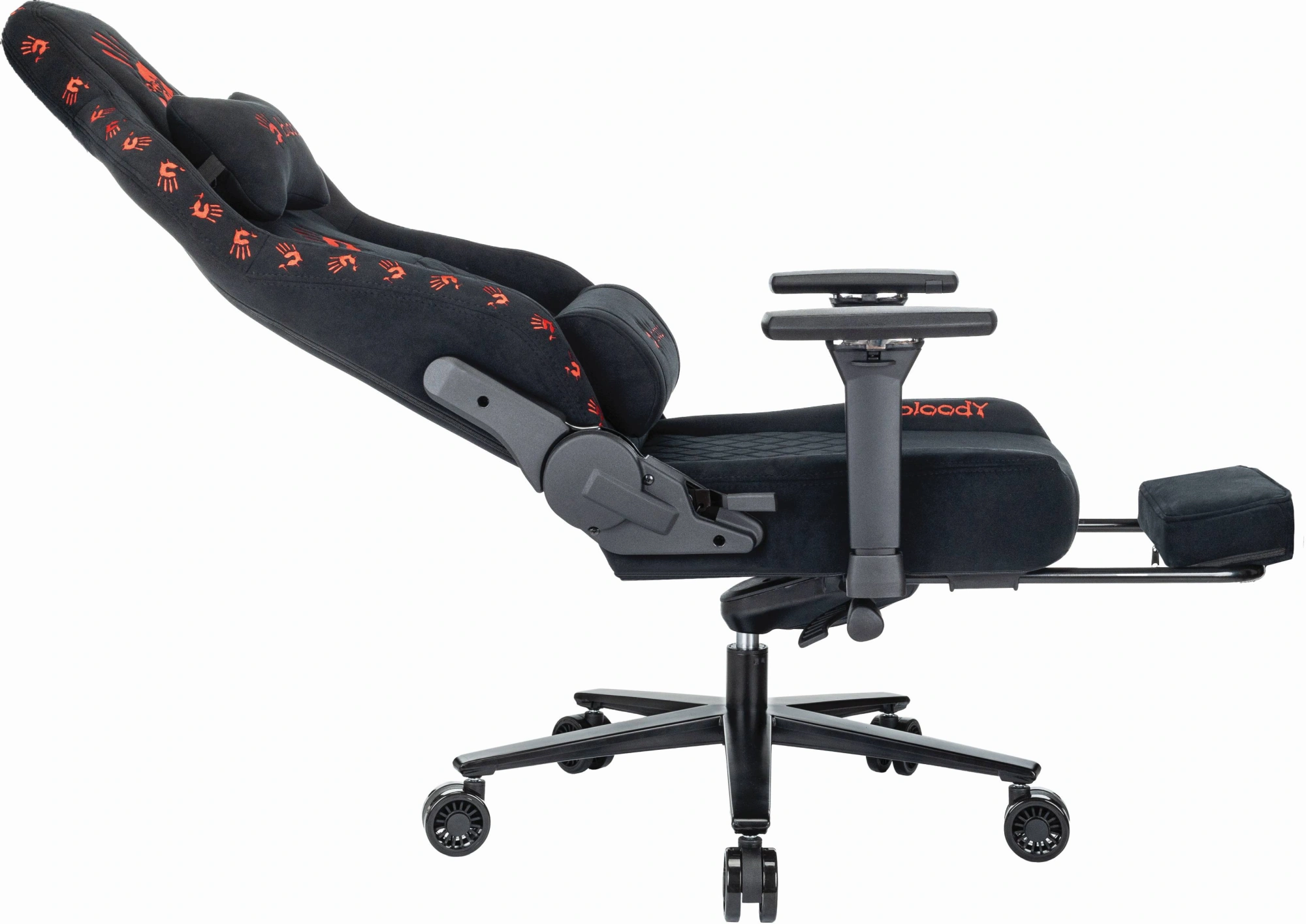 Кресло игровое A4Tech Bloody GC-670 черный искусственная замша с подголов. крестов. металл подст.для ног — миниатюра 8