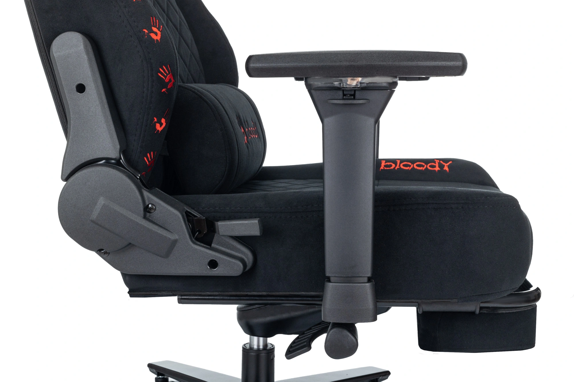 Кресло игровое A4Tech Bloody GC-670 черный искусственная замша с подголов. крестов. металл подст.для ног — миниатюра 12