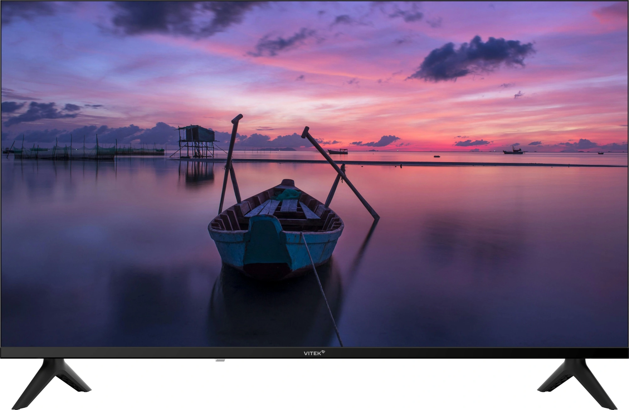 Телевизор LED Vitek 40" VT-40FBB200 Frameless черный FULL HD 60Hz DVB-T DVB-T2 DVB-C DVB-S DVB-S2 USB — фото 1