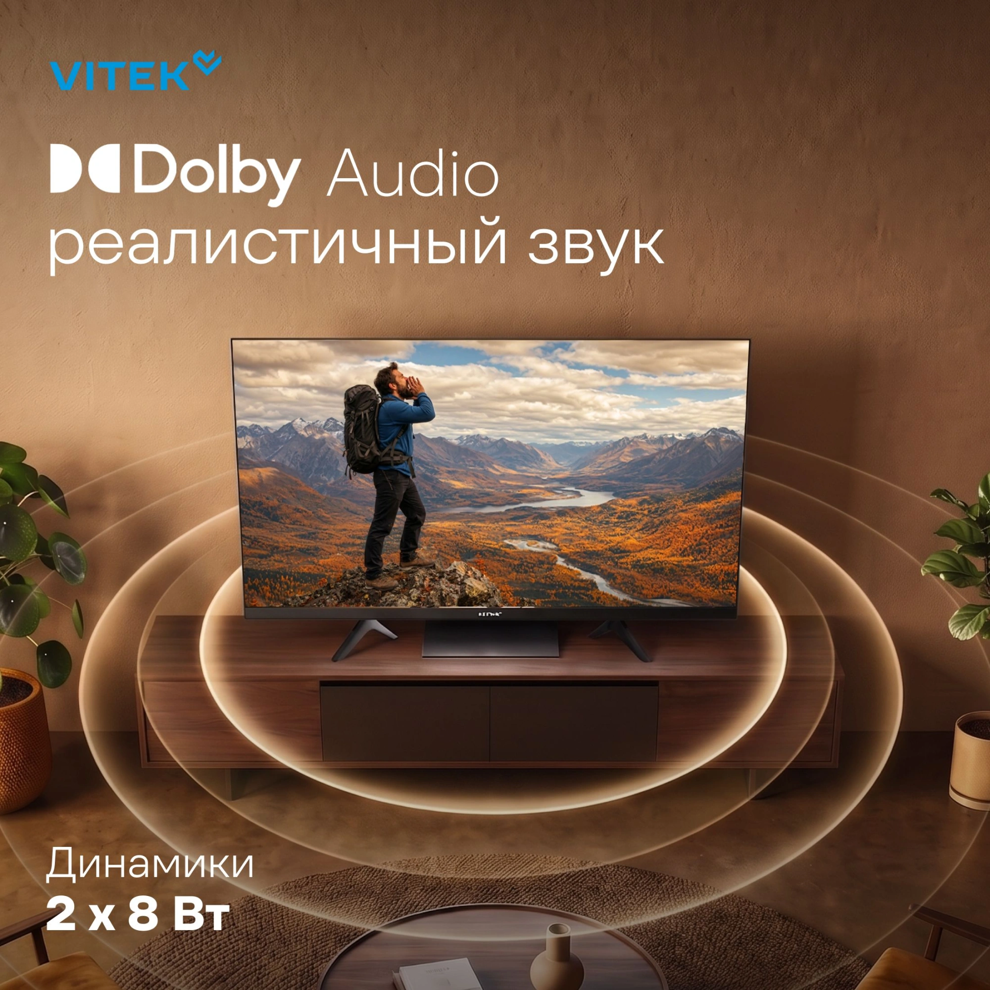 Телевизор LED Vitek 40" VT-40FBS300 Яндекс.ТВ Frameless черный FULL HD 60Hz DVB-T DVB-T2 DVB-C DVB-S DVB-S2 USB WiFi Smart TV — миниатюра 7