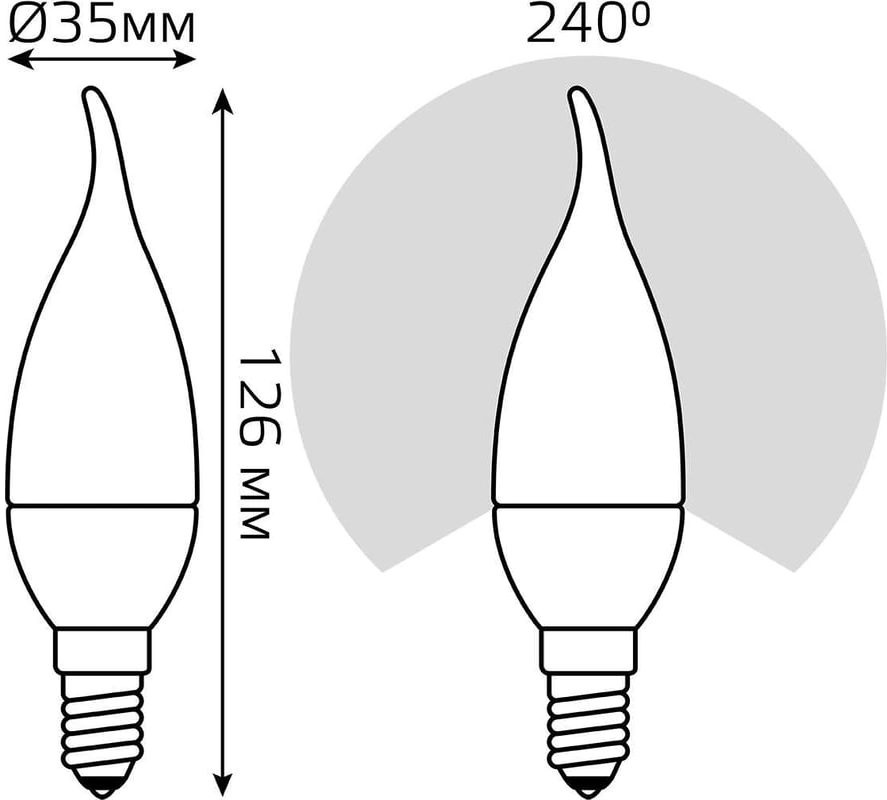 Лампа светодиодная Gauss 104101310 9.5Вт цок.:E14 — миниатюра 3
