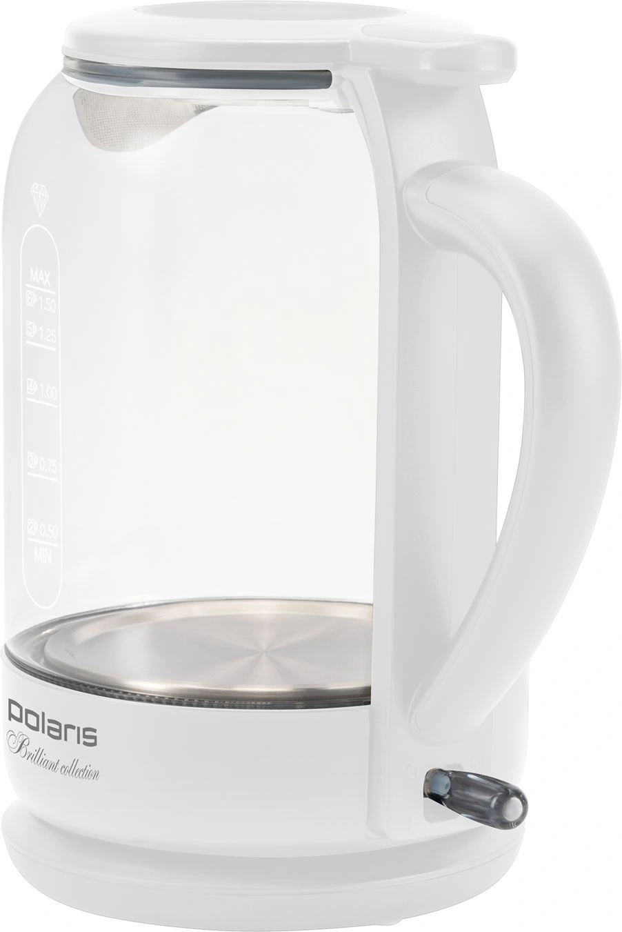 Чайник электрический Polaris PWK 1753CGL 1.5л. 1950Вт белый корпус: стекло/пластик — миниатюра 7