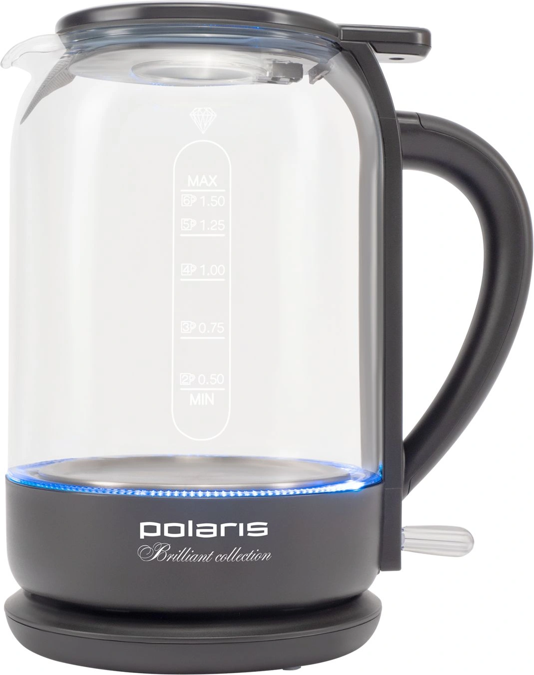 Чайник электрический Polaris PWK 1753CGL 1.5л. 1950Вт графит корпус: стекло/пластик — миниатюра 7