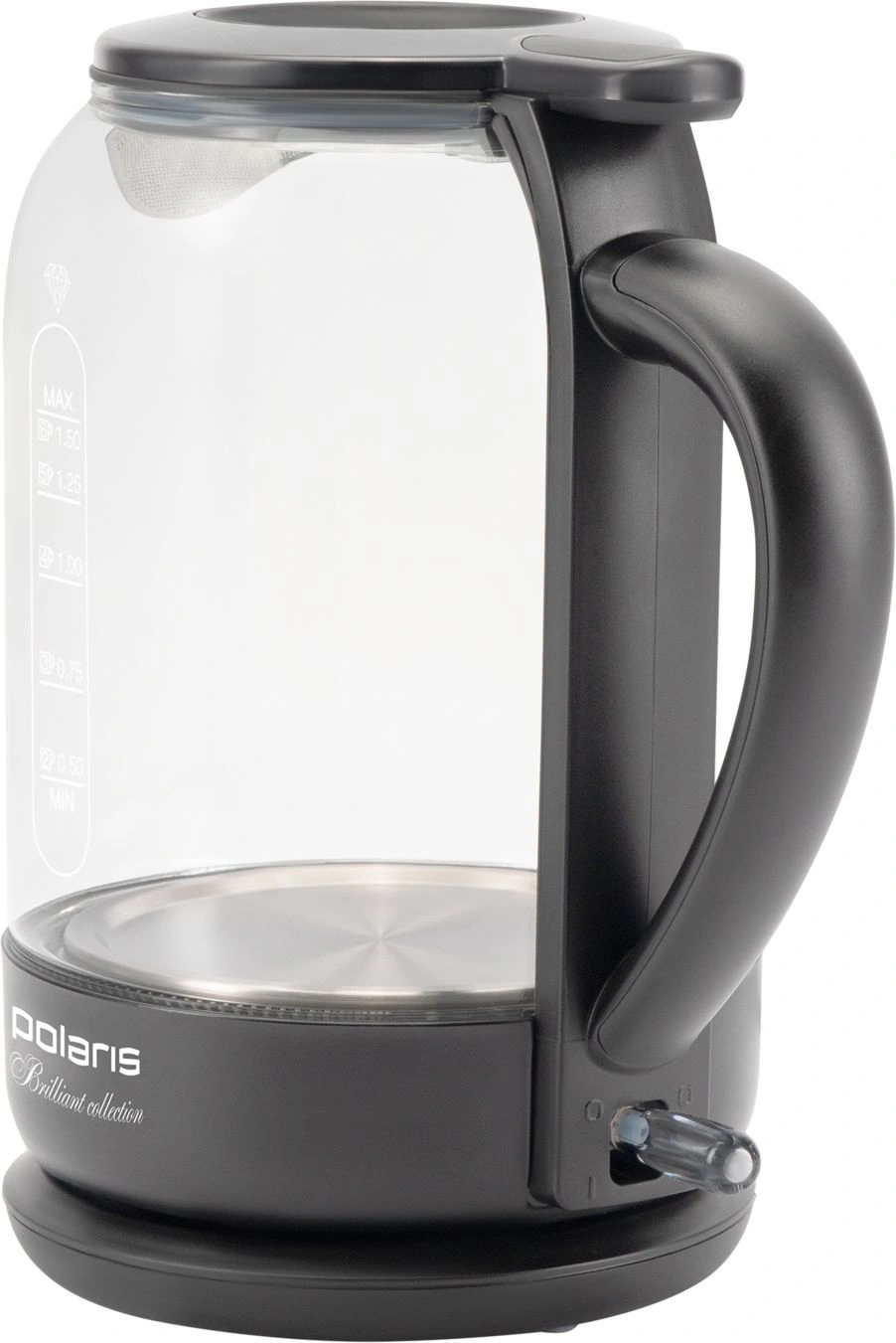 Чайник электрический Polaris PWK 1753CGL 1.5л. 1950Вт графит корпус: стекло/пластик — миниатюра 2