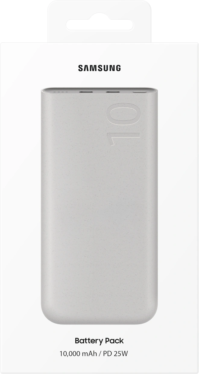 Мобильный аккумулятор Samsung EB-P3401 10000mAh PD3.0 25W 4.8A 2xUSB-C бежевый (EB-P3401XURGRU) — миниатюра 6