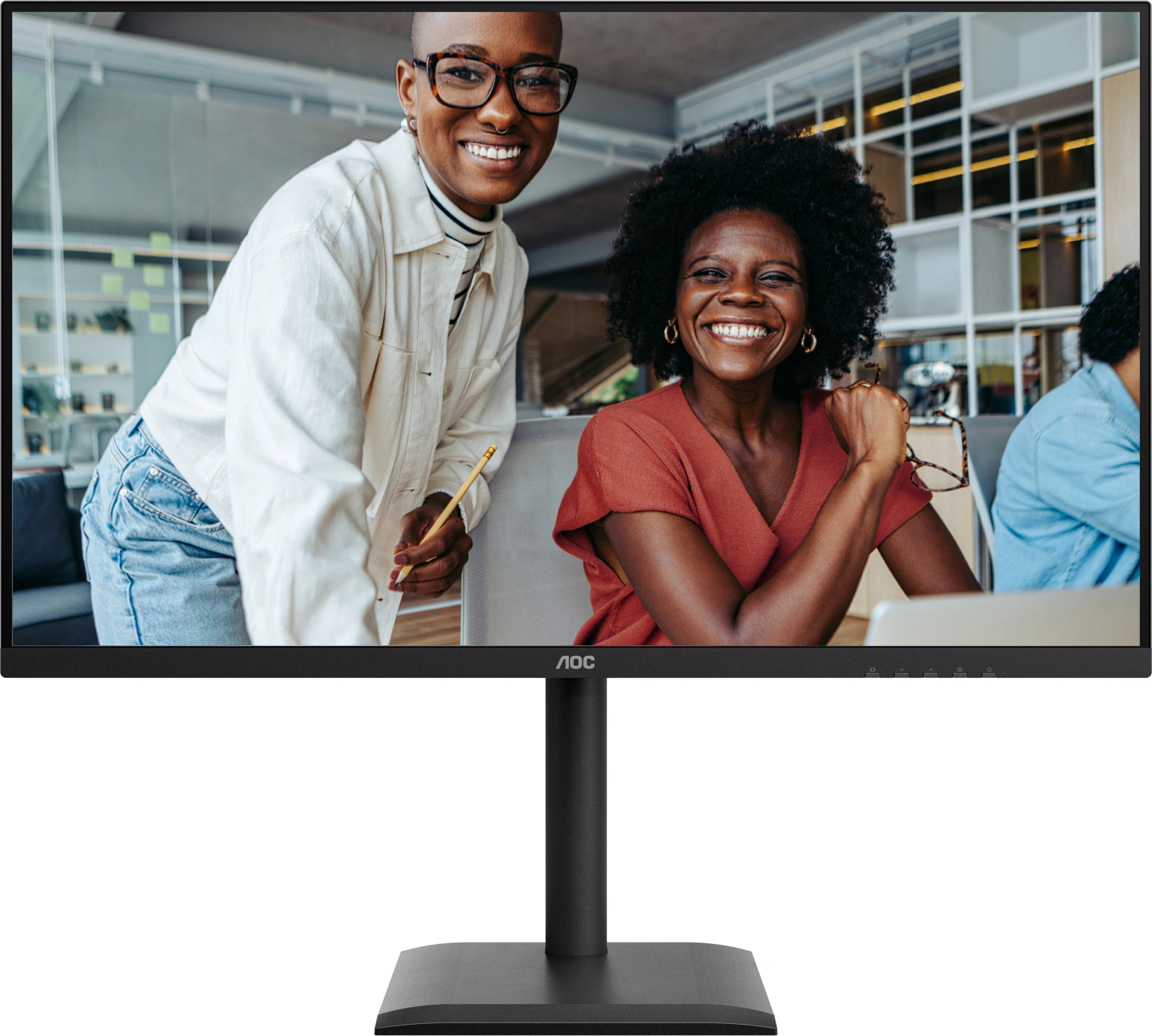 Монитор AOC 31.5" Q32E4U черный IPS LED 4ms 16:9 HDMI M/M матовая HAS Piv 350cd 178гр/178гр 2560x1440 100Hz DP 2K USB 9.01кг — миниатюра 2