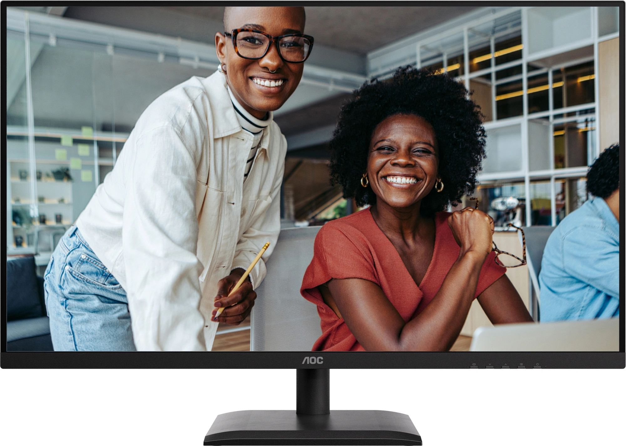 Монитор AOC 31.5" Q32E4U черный IPS LED 4ms 16:9 HDMI M/M матовая HAS Piv 350cd 178гр/178гр 2560x1440 100Hz DP 2K USB 9.01кг — миниатюра 3