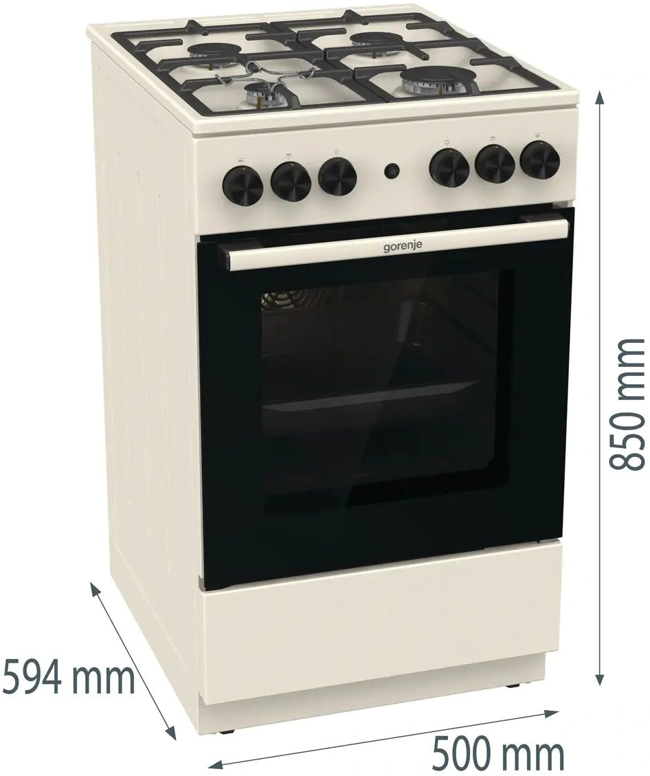 Плита Газовая Gorenje GG5A12BEF бежевый (без крышки) реш.чугун — миниатюра 8