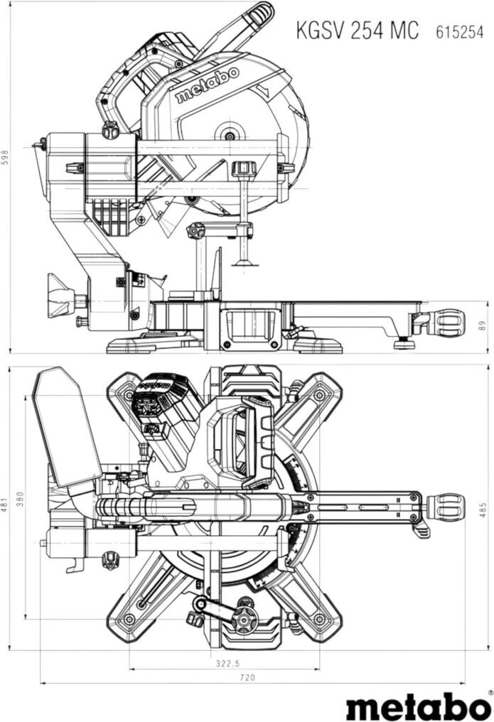 Торцовочная пила Metabo KGSV 254 MC 1800Вт 4500об/мин d=254мм — миниатюра 5