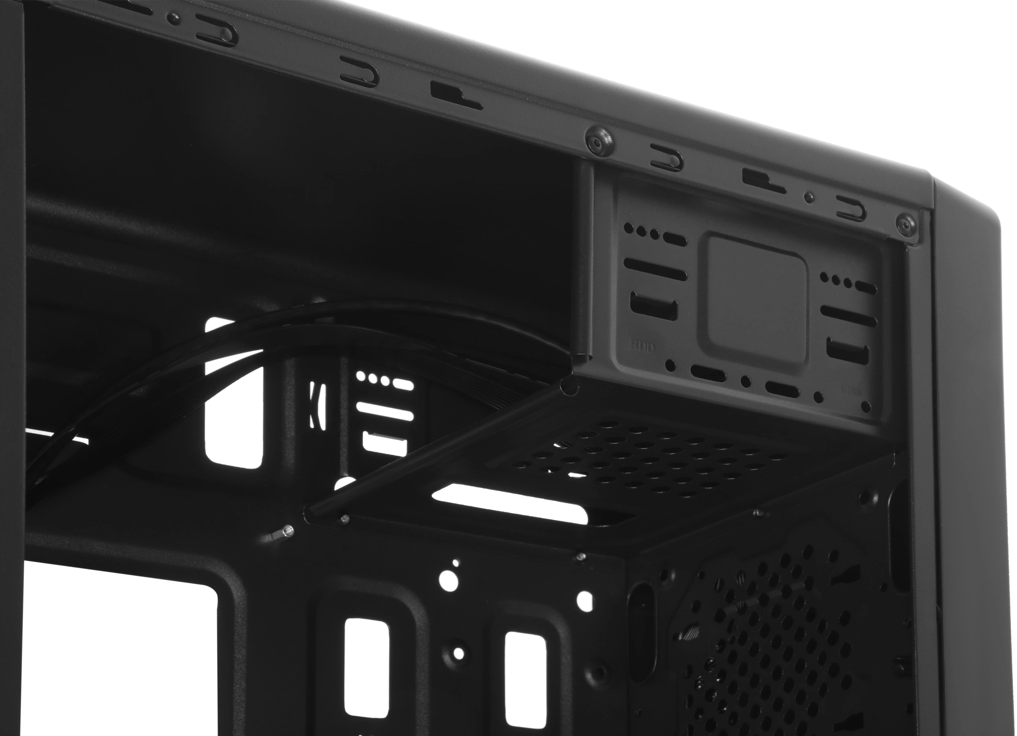 Корпус Accord ACC-811 черный без БП mATX 1x80mm 3x120mm 1xUSB2.0 1xUSB3.0 audio bott PSU — миниатюра 12