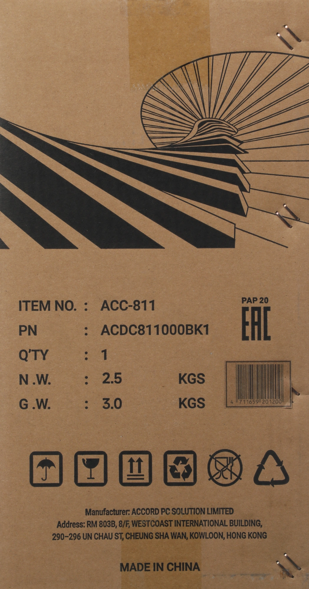 Корпус Accord ACC-811 черный без БП mATX 1x80mm 3x120mm 1xUSB2.0 1xUSB3.0 audio bott PSU — миниатюра 15