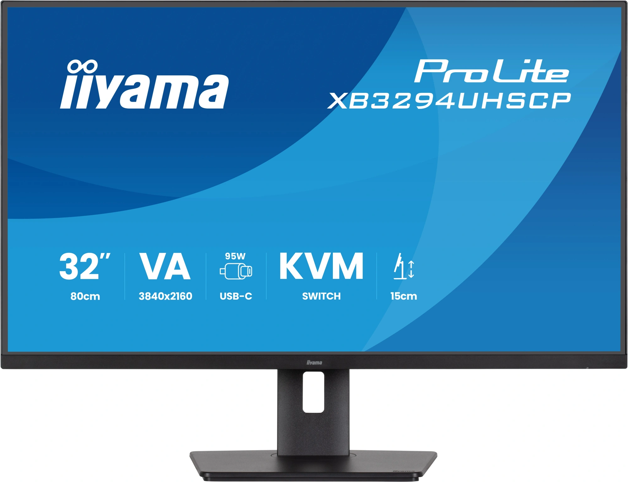 Монитор Iiyama 32" ProLite XB3294UHSCP-B1 черный VA LED 2ms 21:9 HDMI M/M матовая HAS 400cd 178гр/178гр 3440x2160 75Hz DP 4K USB 9.7кг — фото 1