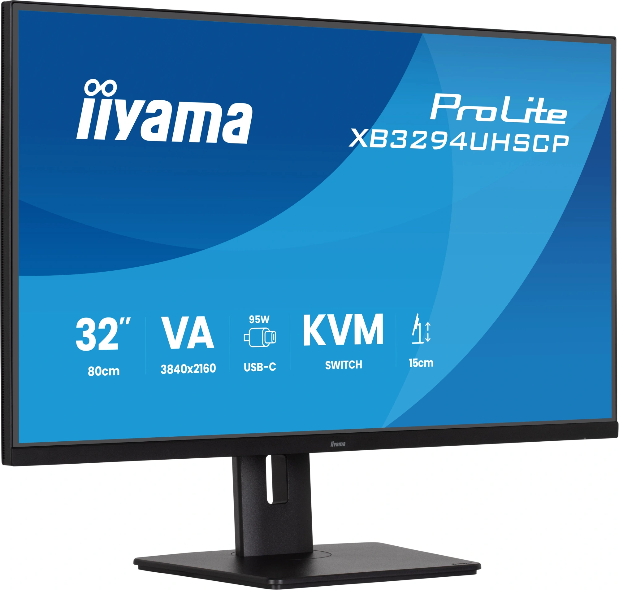 Монитор Iiyama 32" ProLite XB3294UHSCP-B1 черный VA LED 2ms 21:9 HDMI M/M матовая HAS 400cd 178гр/178гр 3440x2160 75Hz DP 4K USB 9.7кг — миниатюра 3
