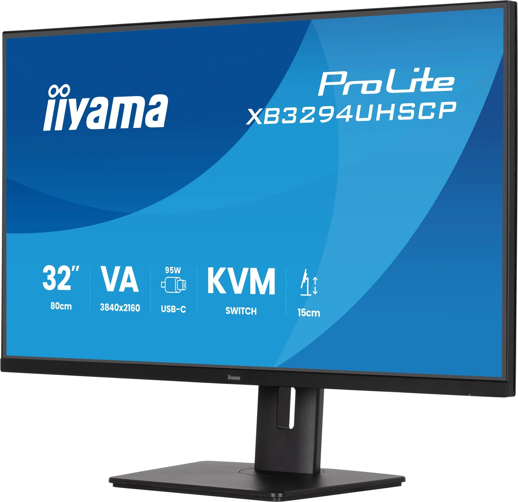 Монитор Iiyama 32" ProLite XB3294UHSCP-B1 черный VA LED 2ms 21:9 HDMI M/M матовая HAS 400cd 178гр/178гр 3440x2160 75Hz DP 4K USB 9.7кг — миниатюра 4