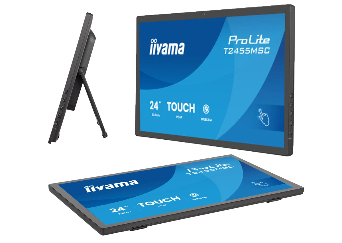 Монитор Iiyama 23.8" ProLite T2455MSC-B2 черный IPS LED 16:9 HDMI M/M Cam глянцевая 400cd 178гр/178гр 1920x1080 60Hz DP FHD USB Touch 4.4кг — фото 1