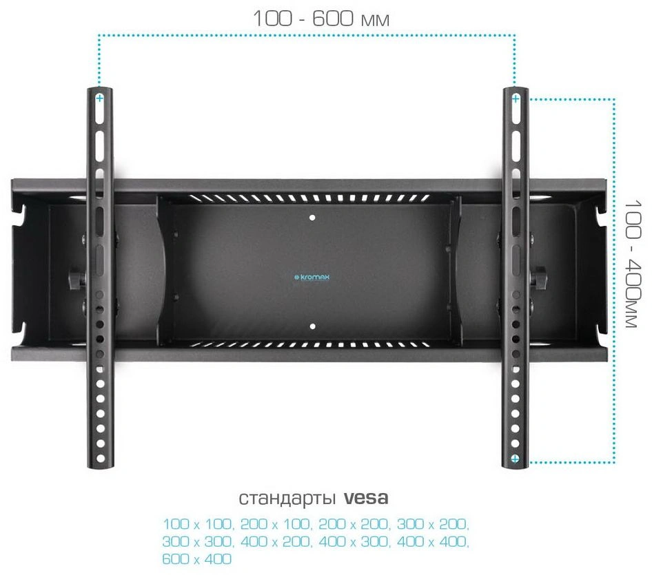 Стойка для телевизора Kromax Omega-14 черный 32"-90" макс.95кг напольный наклон — миниатюра 5