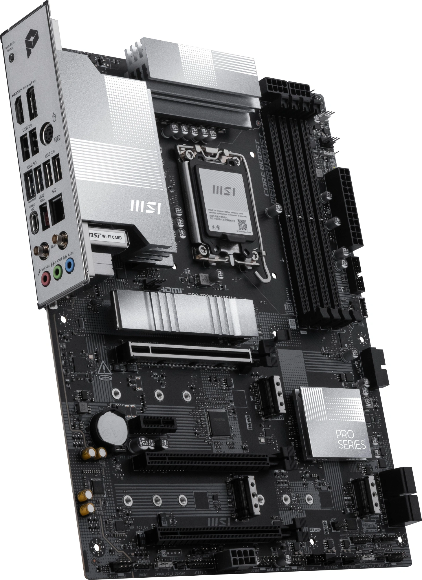 Материнская плата MSI PRO Z890-P WIFI6E Soc-1851 Intel Z890 4xDDR5 ATX AC`97 8ch(7.1) 5Gigabit RAID+HDMI+DP — миниатюра 5