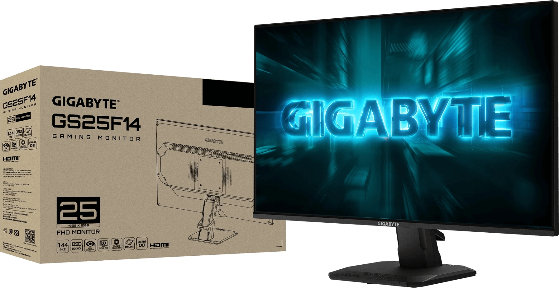 Монитор Gigabyte 24.5" GS25F14 черный IPS LED 16:9 HDMI матовая 1500:1 300cd 178гр/178гр 1920x1080 144Hz DP FHD 3.14кг — миниатюра 8